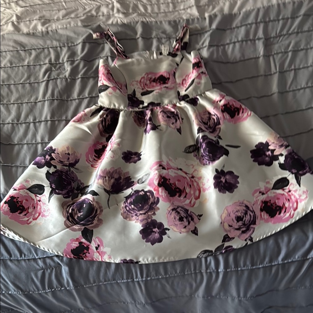 Zunie White and Pink A-Line Sundress for Wedding Guests